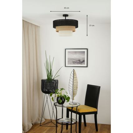 Brilagi - Anbauleuchte ASPEN LUNETA 1xE27/15W/230V d 45 cm schwarz/beige/cremefarben