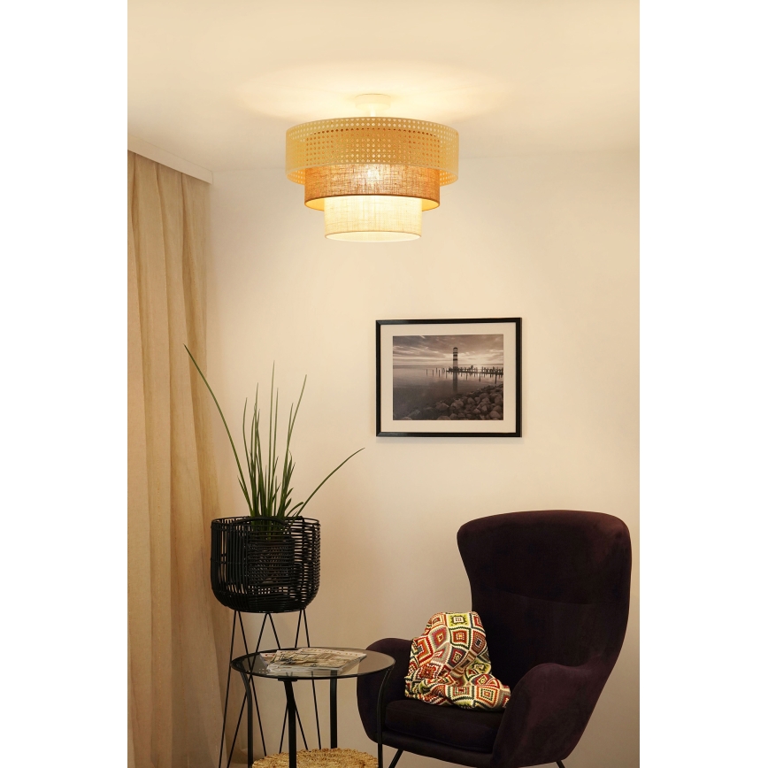 Brilagi - Anbauleuchte CEDAR LUNETA 1xE27/15W/230V d 45 cm beige/braun/cremefarben