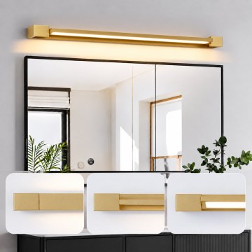 BRILAGI - AQUA LINE LED-Spiegelleuchte für Badezimmer, 24 W, 230 V, 90 cm, IP44, goldfarben, CRI 90