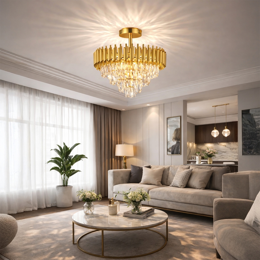 Brilagi - Aufbau-Deckenleuchte ECLIPSE 7xE14/10W/230V Ø 48 cm goldfarben