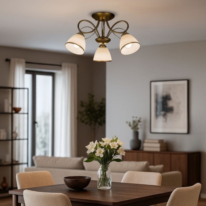 Brilagi - Aufbau-Deckenleuchte FRED 3xE27/60W/230V Ø 59 cm goldfarben