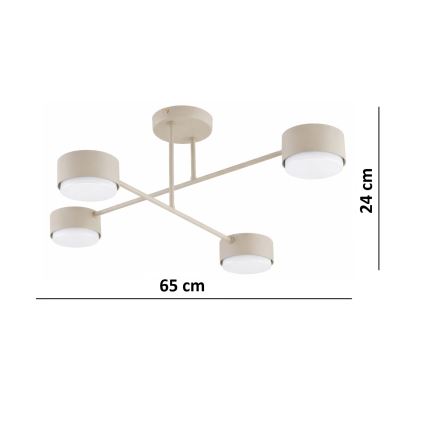 Brilagi - Aufbau-Deckenleuchte MONO 4xGX53/12W/230V beige