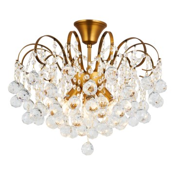 Brilagi - Aufbau-Kronleuchter CRYSTAL 6xE14/60W/230V bronzen