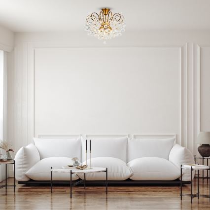 Brilagi - Aufbau-Kronleuchter CRYSTAL 6xE14/60W/230V bronzen
