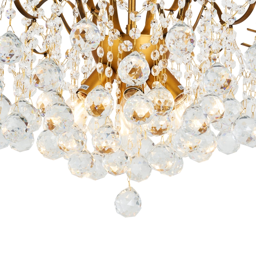 Brilagi - Aufbau-Kronleuchter CRYSTAL 6xE14/60W/230V bronzen