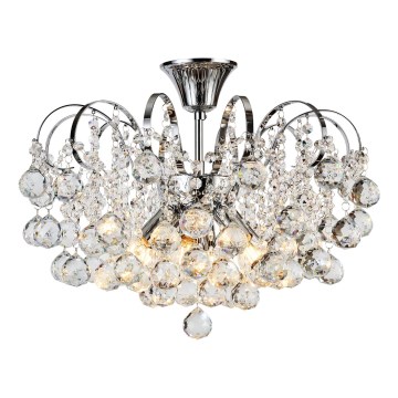 Brilagi - Aufbau-Kronleuchter CRYSTAL 6xE14/60W/230V glänzendes Chrom