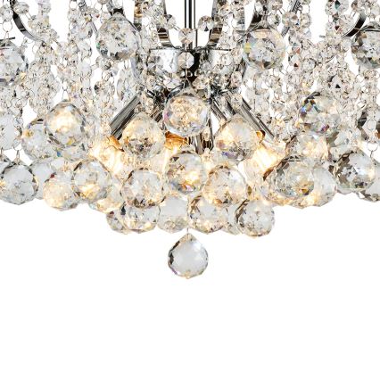 Brilagi - Aufbau-Kronleuchter CRYSTAL 6xE14/60W/230V glänzendes Chrom