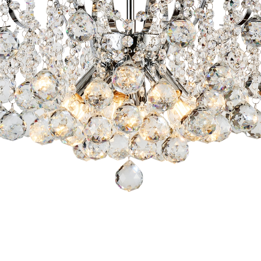 Brilagi - Aufbau-Kronleuchter CRYSTAL 6xE14/60W/230V glänzendes Chrom