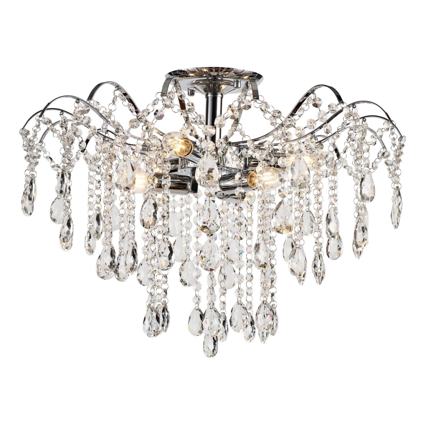 Brilagi - Aufbau-Kronleuchter CRYSTAL 6xE14/60W/230V glänzendes Chrom