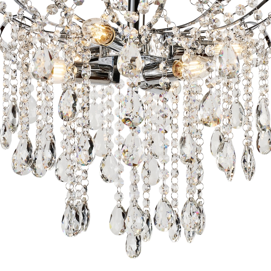 Brilagi - Aufbau-Kronleuchter CRYSTAL 6xE14/60W/230V glänzendes Chrom