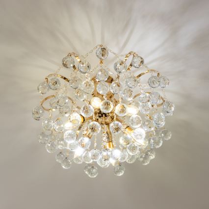 Brilagi - Aufbau-Kronleuchter CRYSTAL 6xE14/60W/230V golden