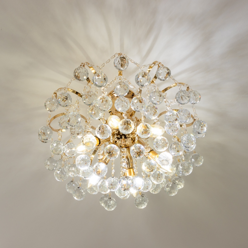 Brilagi - Aufbau-Kronleuchter CRYSTAL 6xE14/60W/230V golden