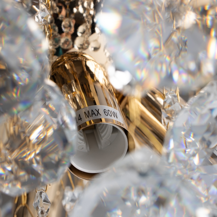 Brilagi - Aufbau-Kronleuchter CRYSTAL 6xE14/60W/230V golden