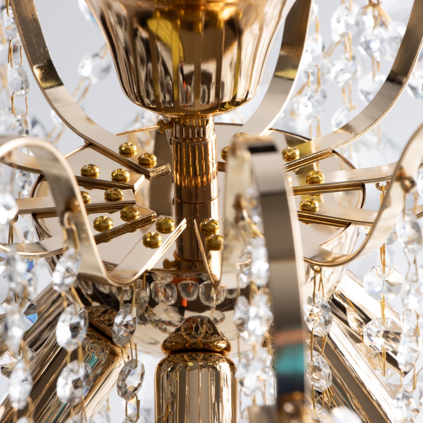 Brilagi - Aufbau-Kronleuchter CRYSTAL 6xE14/60W/230V golden