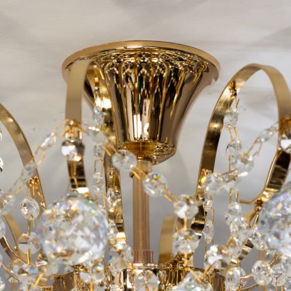 Brilagi - Aufbau-Kronleuchter CRYSTAL 6xE14/60W/230V golden