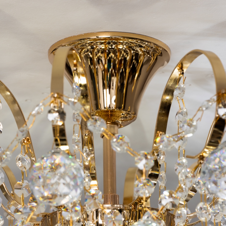 Brilagi - Aufbau-Kronleuchter CRYSTAL 6xE14/60W/230V golden