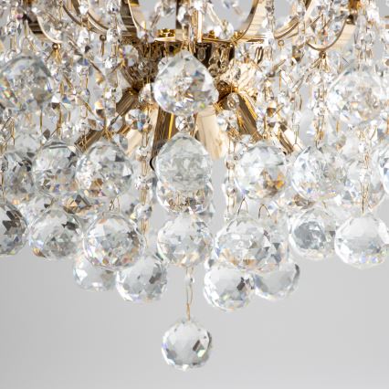 Brilagi - Aufbau-Kronleuchter CRYSTAL 6xE14/60W/230V golden
