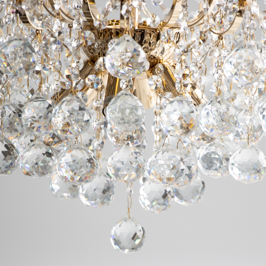 Brilagi - Aufbau-Kronleuchter CRYSTAL 6xE14/60W/230V golden