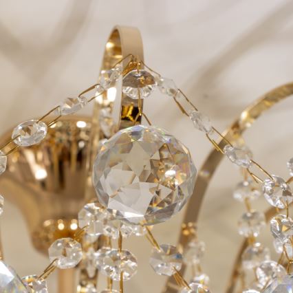 Brilagi - Aufbau-Kronleuchter CRYSTAL 6xE14/60W/230V golden