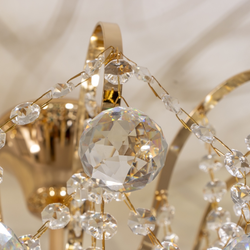 Brilagi - Aufbau-Kronleuchter CRYSTAL 6xE14/60W/230V golden