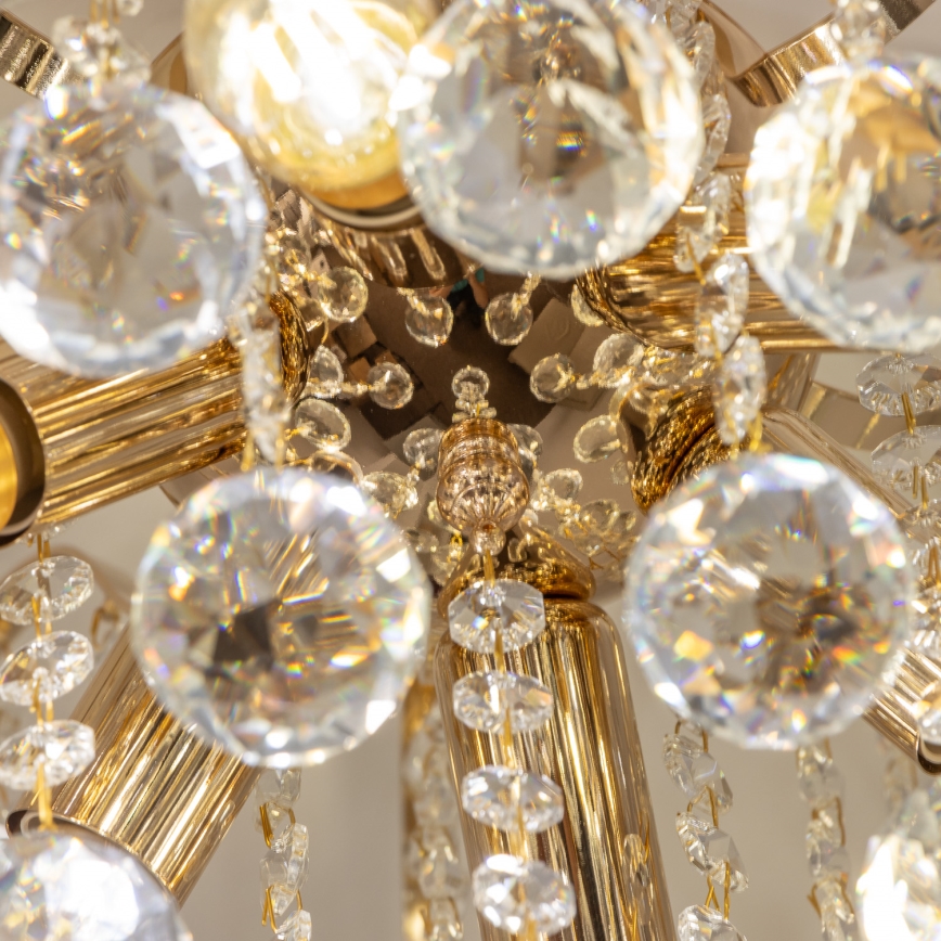 Brilagi - Aufbau-Kronleuchter CRYSTAL 6xE14/60W/230V golden