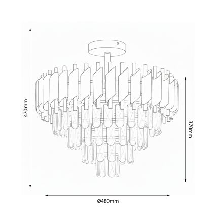 Brilagi - Aufbau-Kronleuchter ECLIPSE 7xE14/10W/230V Ø 48 cm schwarz/gold
