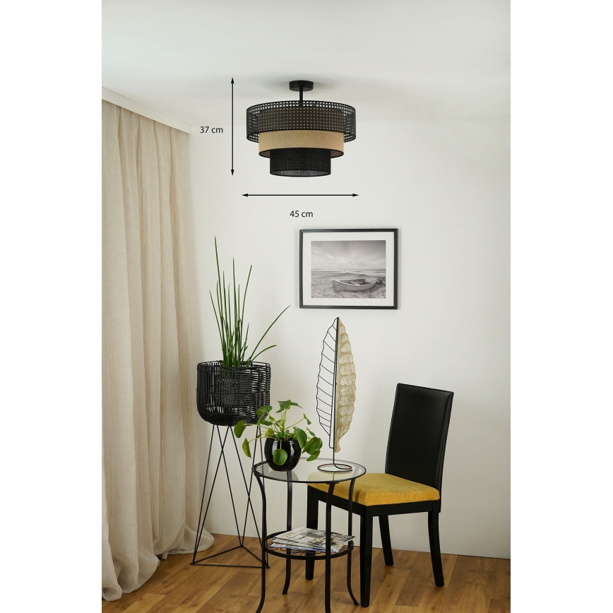 Brilagi - Aufbauleuchte DAKOTA LUNETA 1xE27/15W/230V d 45 cm schwarz/beige