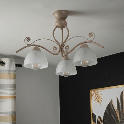 Brilagi - Aufgesetzte Deckenleuchte ANTICO MODERN 3xE27/60W/230V beige
