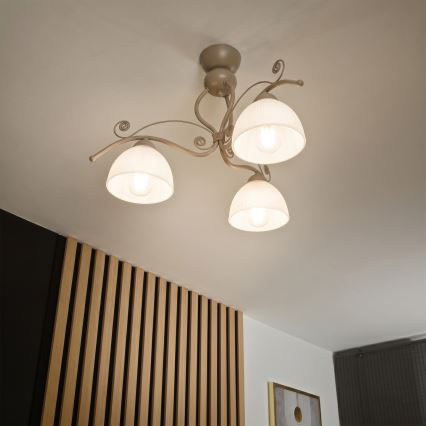 Brilagi - Aufgesetzte Deckenleuchte ANTICO MODERN 3xE27/60W/230V beige