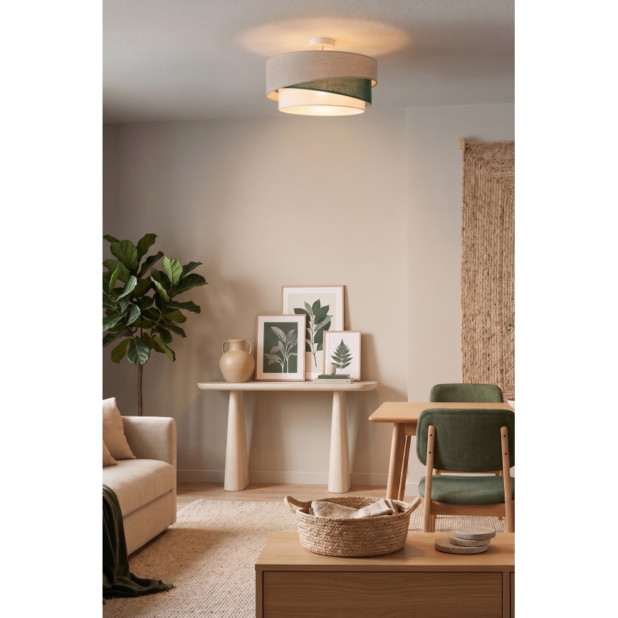 Brilagi - Aufgesetzte Deckenleuchte ARROW 1xE27/60W/230V Ø 45 cm beige/grün/weiß