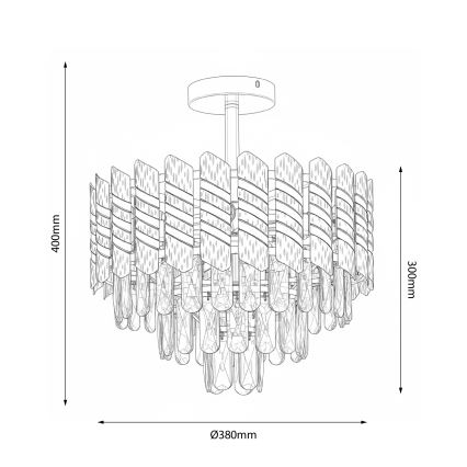 Brilagi - Aufgesetzte Deckenleuchte CRISTAL 5xE14/40W/230V, Ø 38 cm