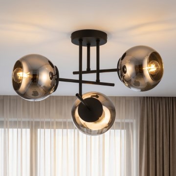 BRILAGI - Aufgesetzte Deckenleuchte DIOR 3xE27/60W/230V schwarz/rauchgrau
