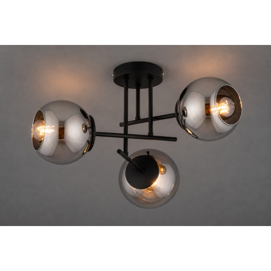 BRILAGI - Aufgesetzte Deckenleuchte DIOR 3xE27/60W/230V schwarz/rauchgrau