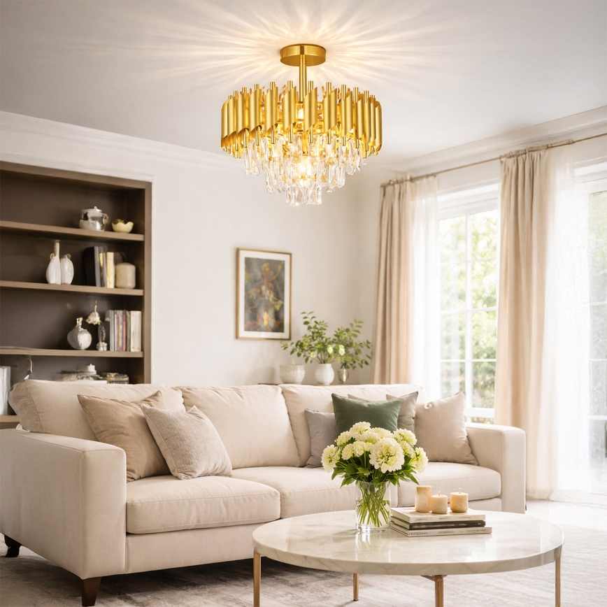 Brilagi - Aufgesetzte Deckenleuchte ECLIPSE 5xE14/10W/230V Ø 38 cm, goldfarben