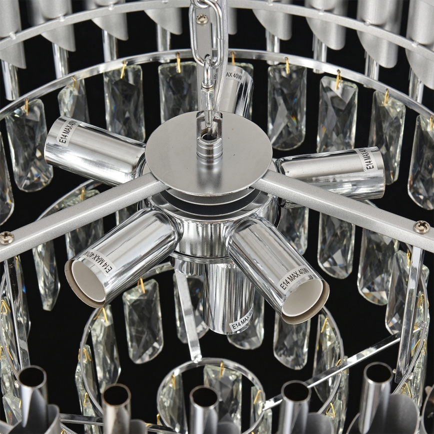 Brilagi - Aufgesetzte Deckenleuchte ECLIPSE 7xE14/10W/230V Ø 48 cm silber