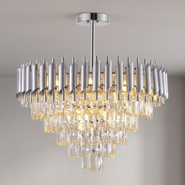 BRILAGI - Aufgesetzte Deckenleuchte ECLIPSE 9xE14/10W/230V Ø 58 cm silber
