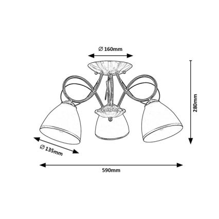 Brilagi - Aufgesetzte Deckenleuchte FRED 3xE27/60W/230V Ø 59 cm bronzefarben