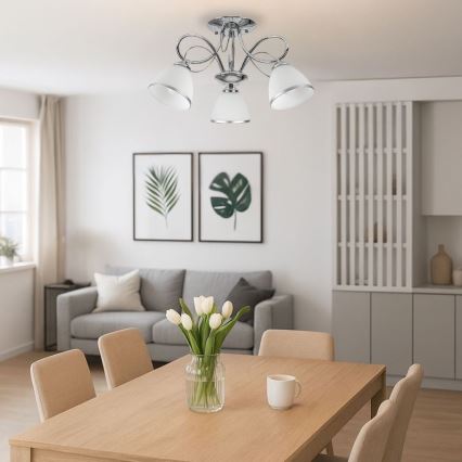 Brilagi - Aufgesetzte Deckenleuchte FRED 3xE27/60W/230V Ø 59 cm, glänzender Chrom