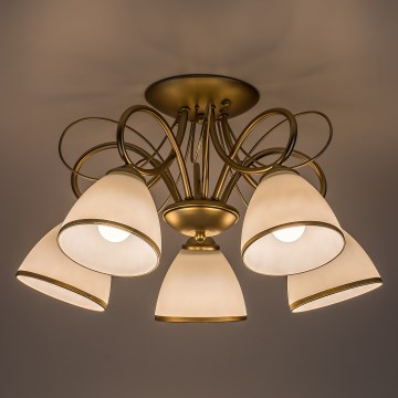 Brilagi - Aufgesetzte Deckenleuchte FRED 5xE27/60W/230V Durchmesser 59 cm goldfarben