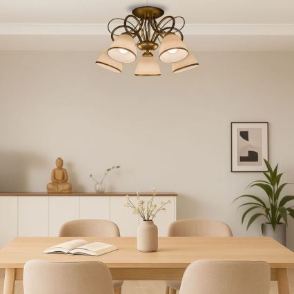 Brilagi - Aufgesetzte Deckenleuchte FRED 5xE27/60W/230V Durchmesser 59 cm goldfarben