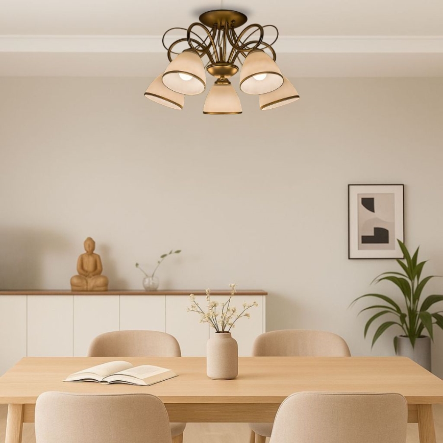 Brilagi - Aufgesetzte Deckenleuchte FRED 5xE27/60W/230V Durchmesser 59 cm goldfarben