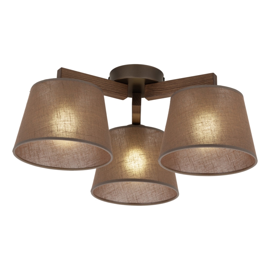 Brilagi - Aufgesetzte Deckenleuchte LATTE 3xE27/15W/230V Kiefer/Braun