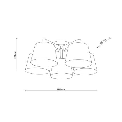 Brilagi - Aufgesetzte Deckenleuchte LATTE 5xE27/15W/230V Kiefer/Braun
