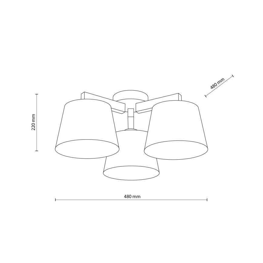 Brilagi - Aufgesetzte Deckenleuchte LATTE SABIA 3xE27/15W/230V Kiefer/Braun