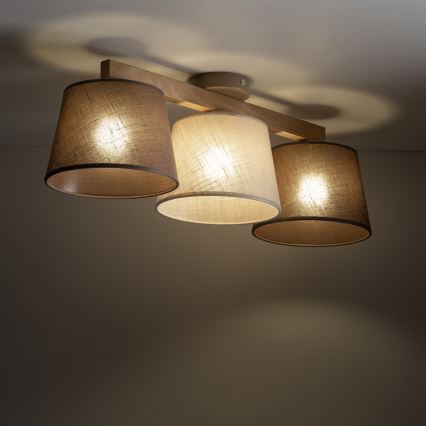 Brilagi - Aufgesetzte Deckenleuchte LATTE SABIA 3xE27/15W/230V Kiefer/Mix