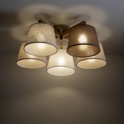 Brilagi - Aufgesetzte Deckenleuchte LATTE SABIA 5xE27/15W/230V Kiefer/Mix