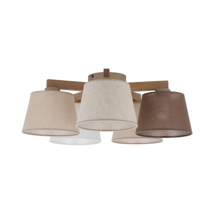 Brilagi - Aufgesetzte Deckenleuchte LATTE SABIA 5xE27/15W/230V Kiefer/Mix