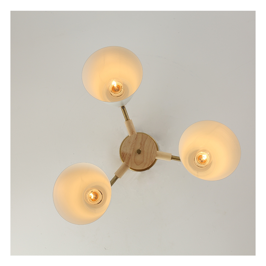 Brilagi - Aufgesetzte Deckenleuchte LUND WOOD 3xE27/40W/230V Ø 50 cm Kautschukholz