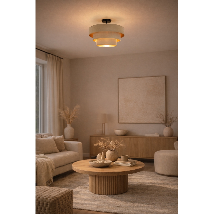 Brilagi - Aufgesetzte Deckenleuchte LUNETA 1xE27/60W/230V Ø 40 cm beige/gold