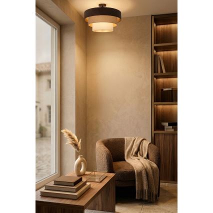 Brilagi - Aufgesetzte Deckenleuchte LUNETA, 1xE27/60W/230V, Ø 40 cm, braun/beige/creme